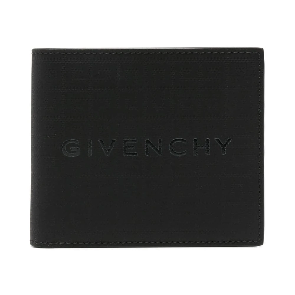 Givenchy Zwarte Leren Bi-Fold Portemonnee Black Heren