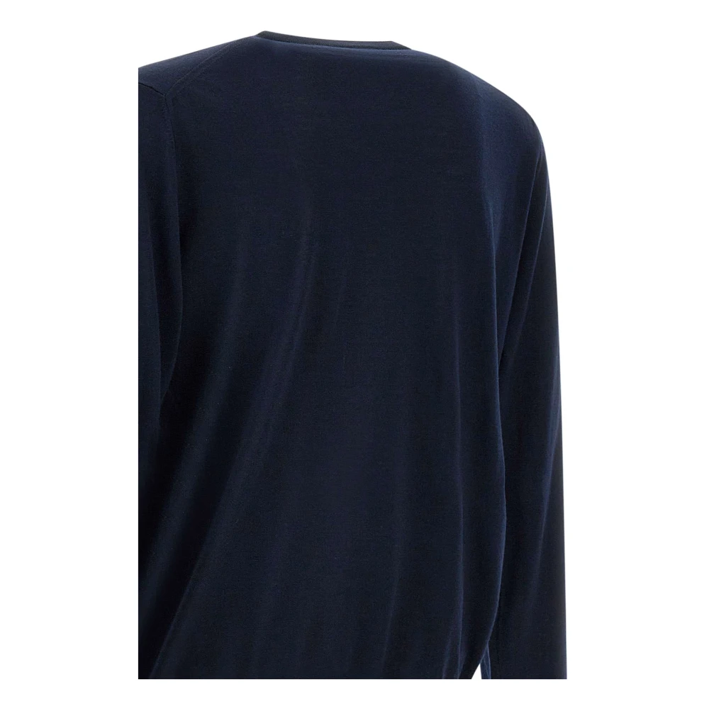 Filippo De Laurentiis Merino Wool Crew Neck Sweater Blue Heren