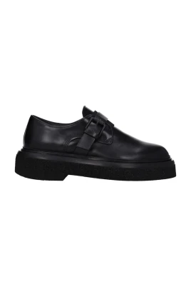Svart Läder Monkstrap Oxfords Derby