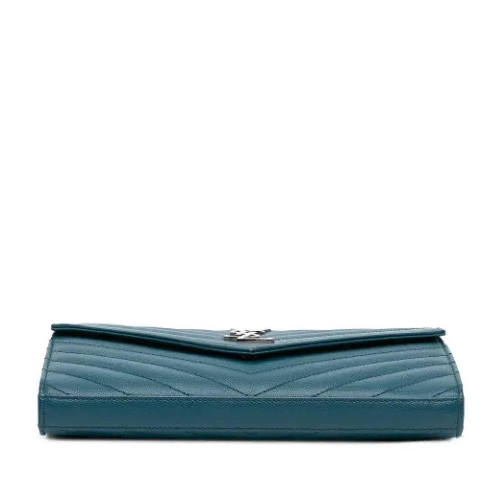 Yves Saint Laurent Vintage Pre-owned Leather shoulder-bags Blue Dames