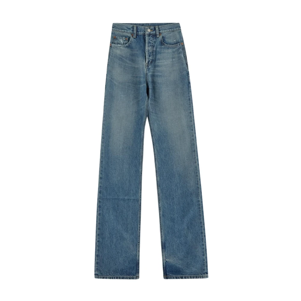 Saint Laurent Katoenen Denim Jeans Blue Dames