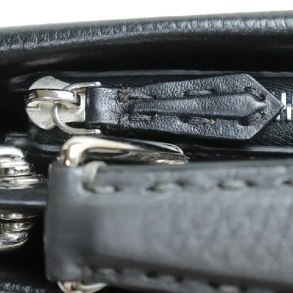 Fendi Vintage Pre-owned Leather handbags Black Heren