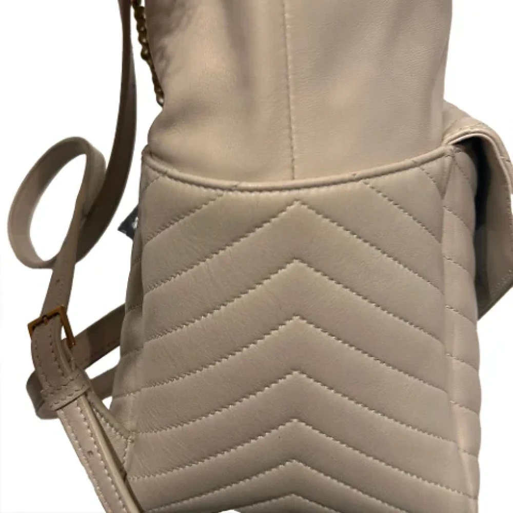 Yves Saint Laurent Vintage Pre-owned Leather travel-bags Beige Dames
