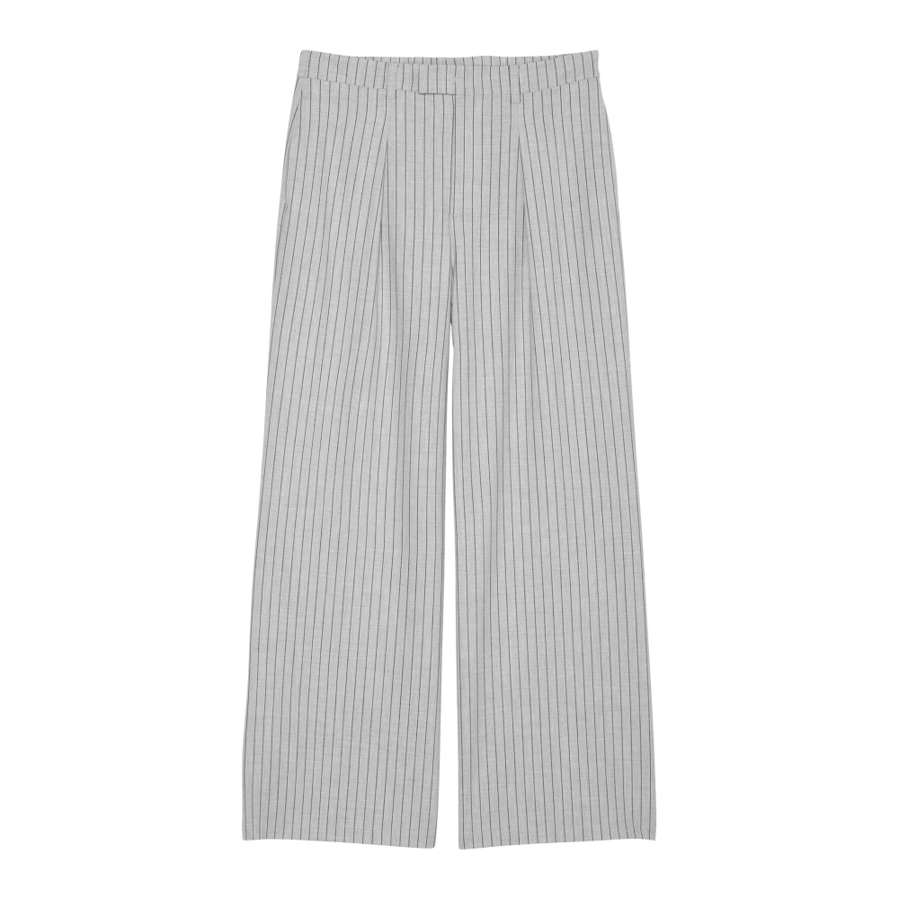 Marc O'Polo Pinstripe broek wijd Gray Dames