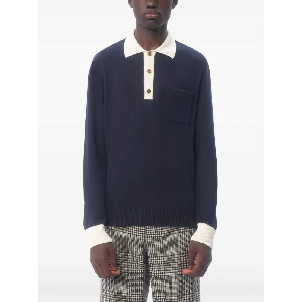 Valentino Garavani Blauw Katoenen Poloshirt Regular Fit Blue Heren