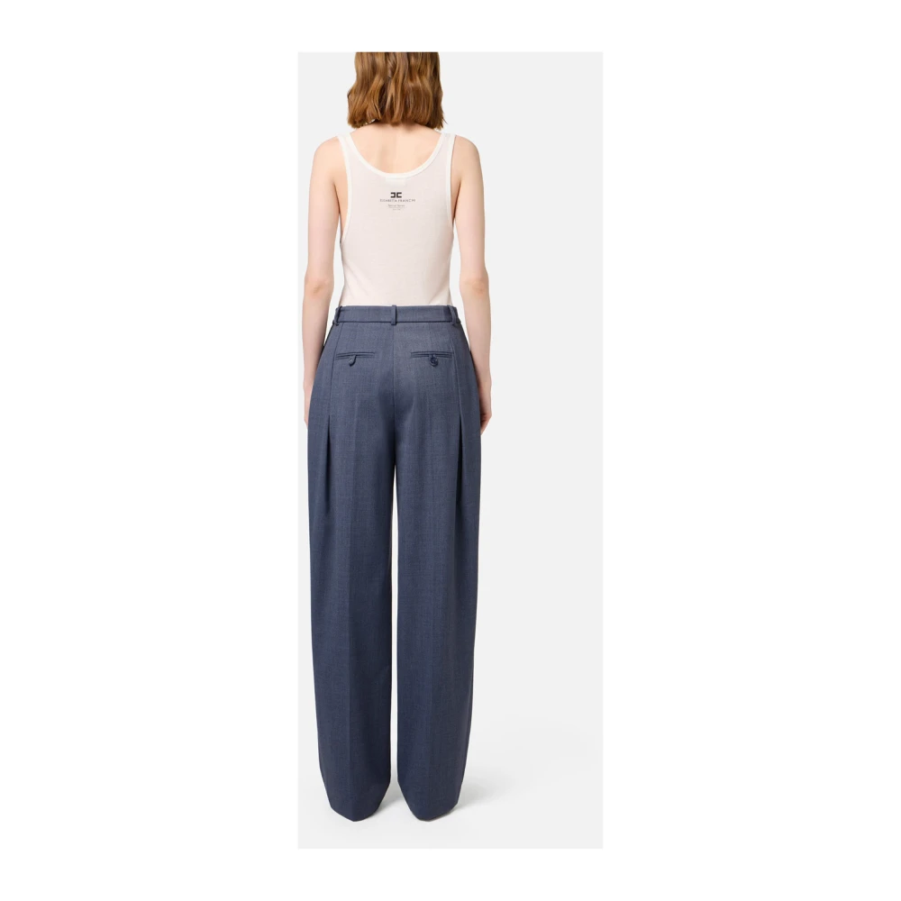 Elisabetta Franchi Blauwe Palazzo Broek Elegant en veelzijdig Blue Dames