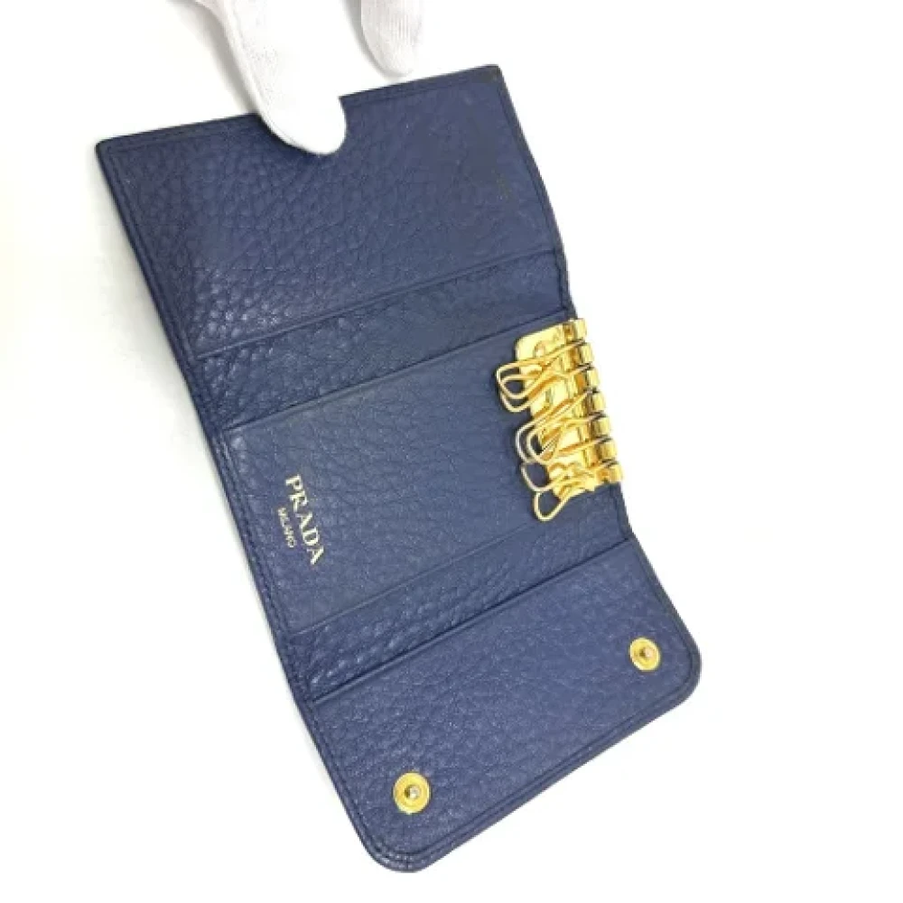 Prada Vintage Pre-owned Leather wallets Blue Dames