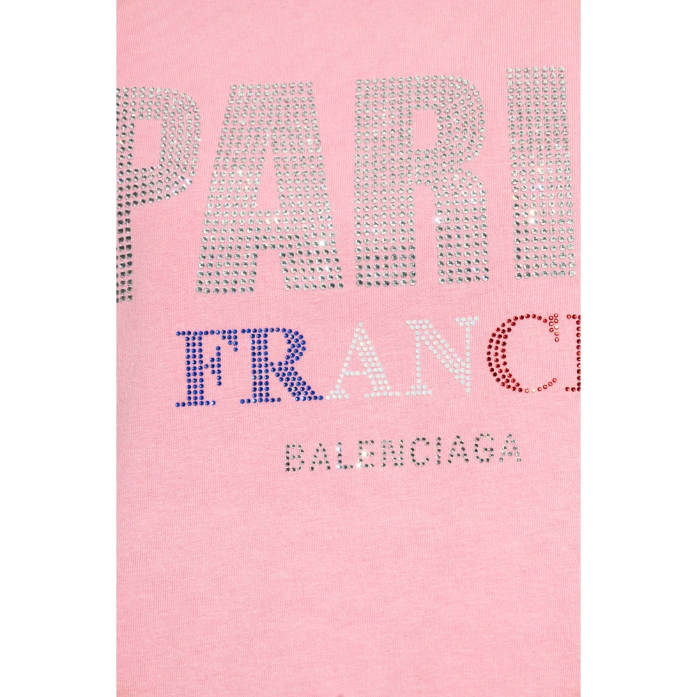 Balenciaga T-shirt met logo Pink Dames