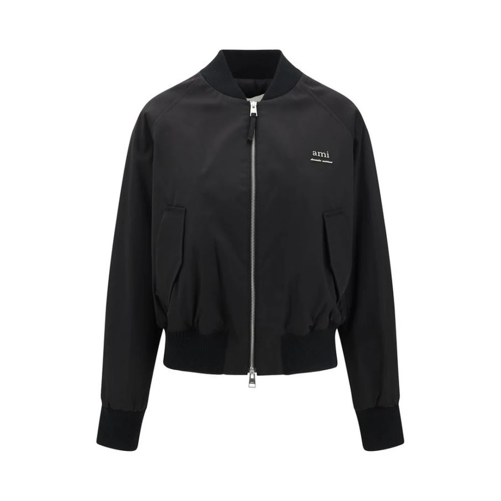 Ami Paris Sporty Bomberjack met Dubbele Rits Black Dames