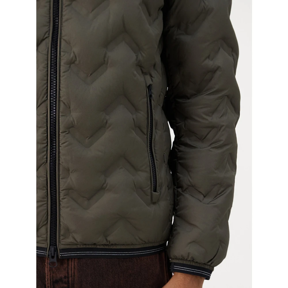Blauer Groene gewatteerde jas met capuchon Green Heren