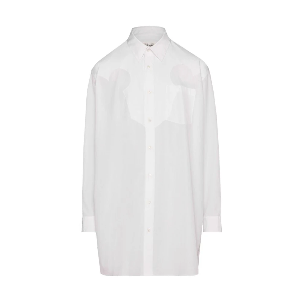 Maison Margiela Witte Katoenen Poplin Overhemd White Dames