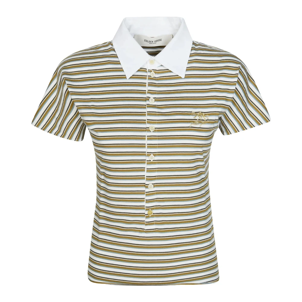 Golden Goose Women's Multicolor Striped Polo Shirt - Polo Shirts - M - Tops