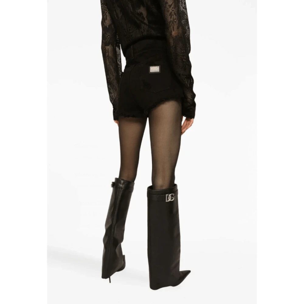 Dolce & Gabbana Trendy Distressed Denim Shorts Black Dames
