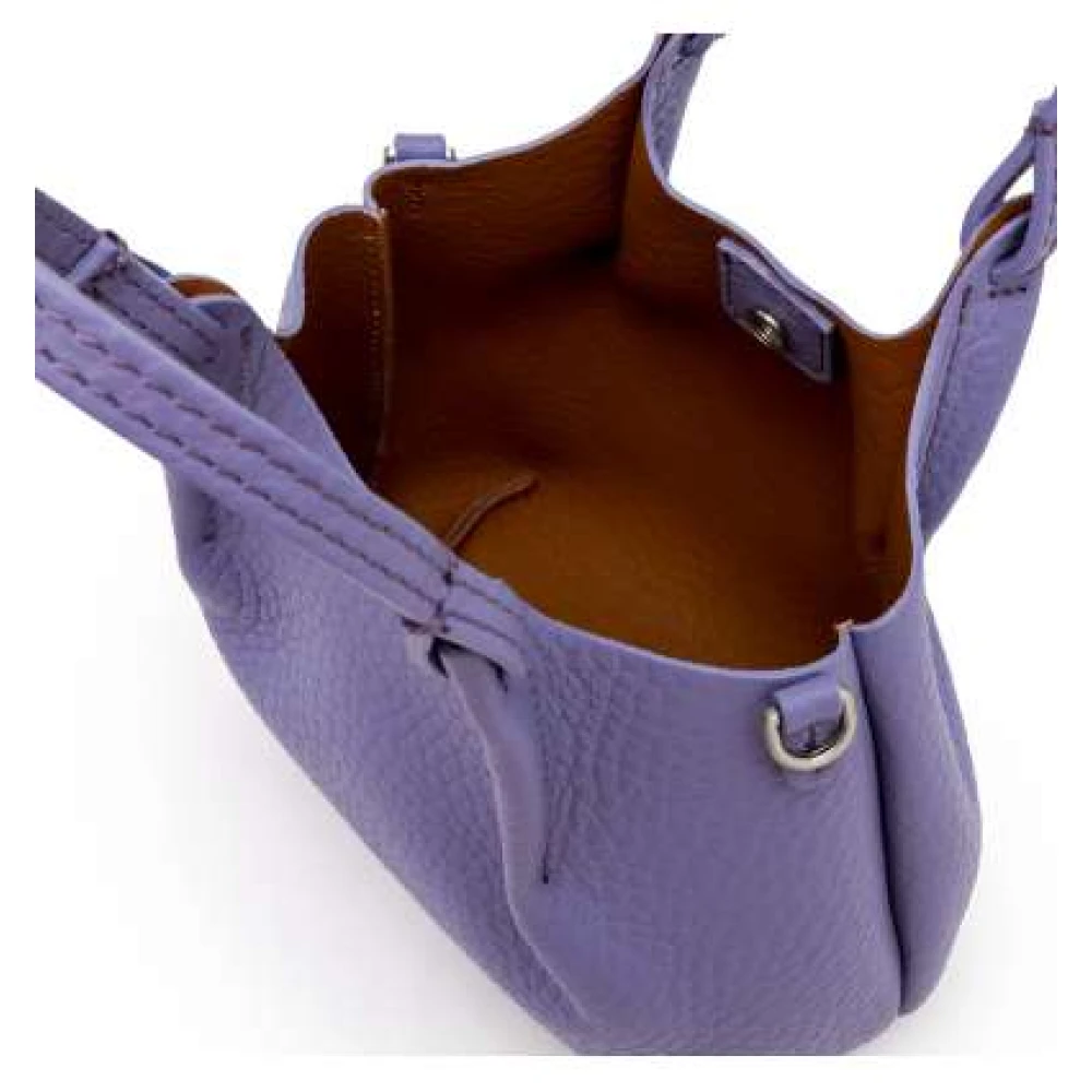 Gianni Chiarini Moderne leren handtas met magneetsluiting Purple Dames