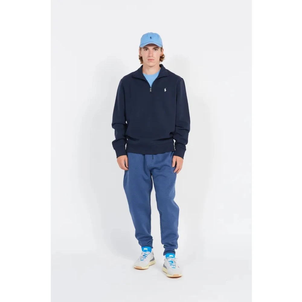 Polo Ralph Lauren Navy Sweatshirt met Hoge Kraag Blue Heren