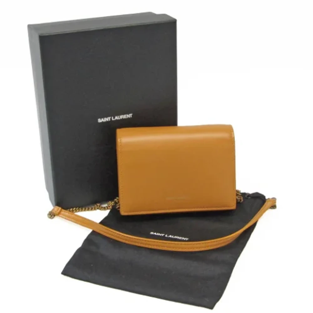 Saint Laurent Vintage Pre-owned Leather wallets Brown Dames