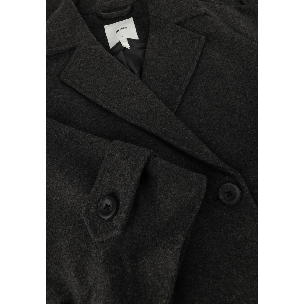 Object Grijze Mantel met Lange Mouwen voor Vrouwen Gray Dames