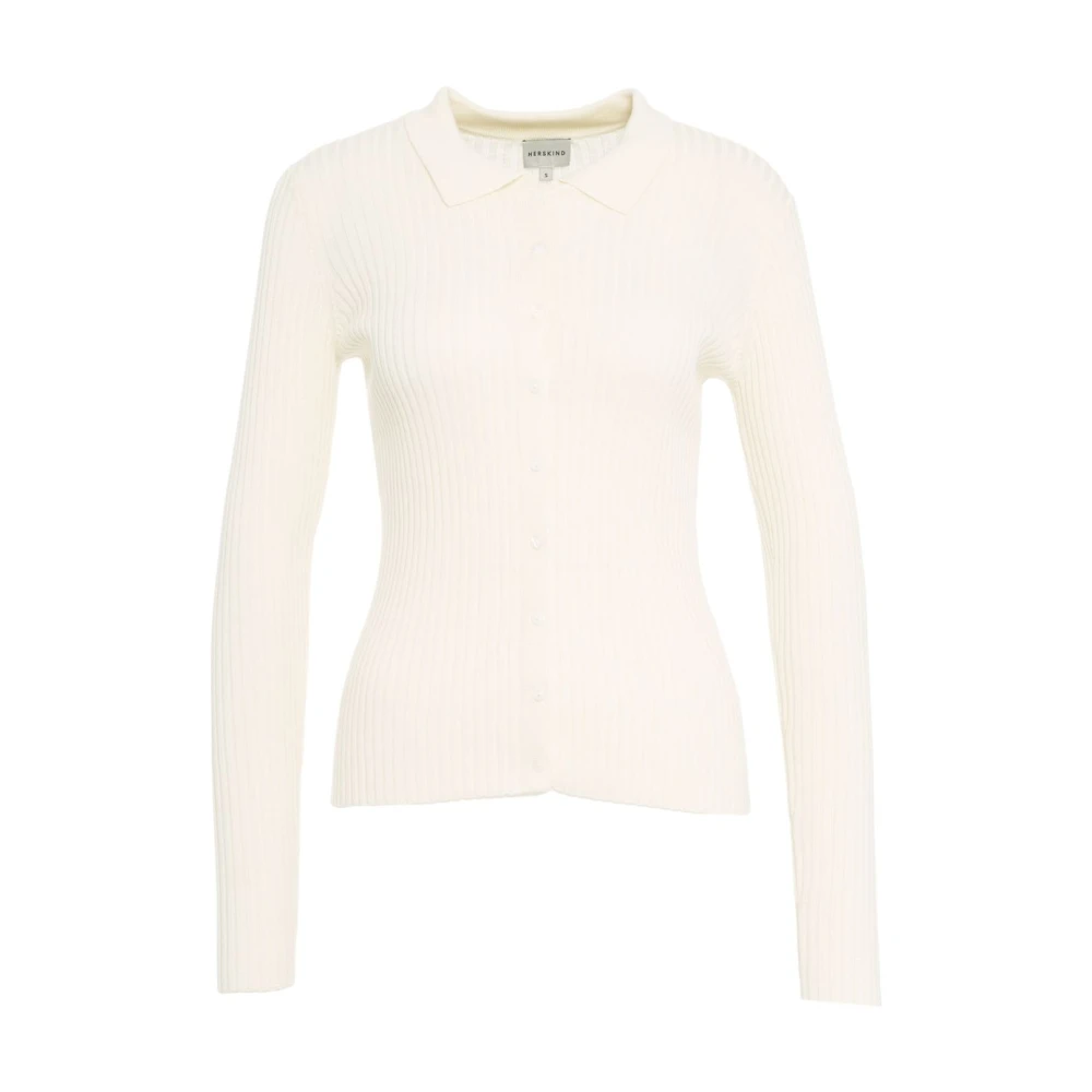 Birgitte Herskind Beige Gebreid Vest Overhemdkraag Beige Dames