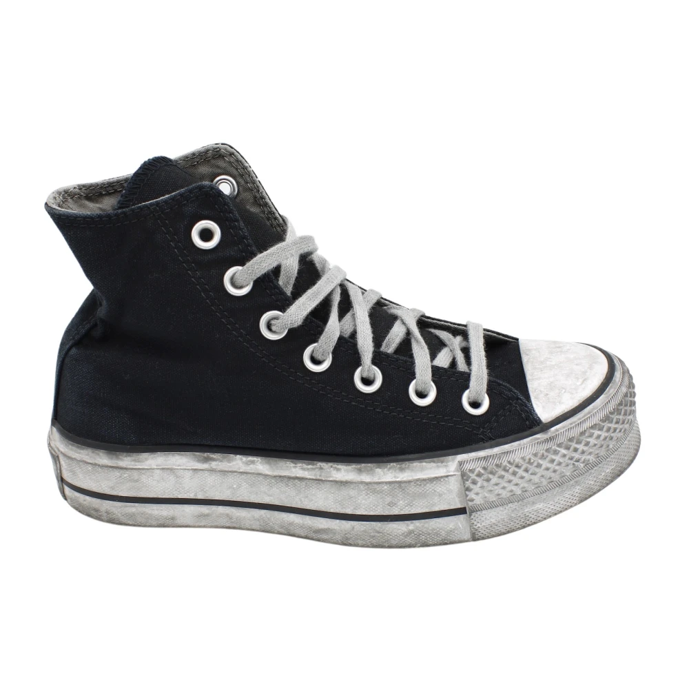 Converse Platform Hi Smoke Canvas Rubberen Zool Dames Schoenen Zwart