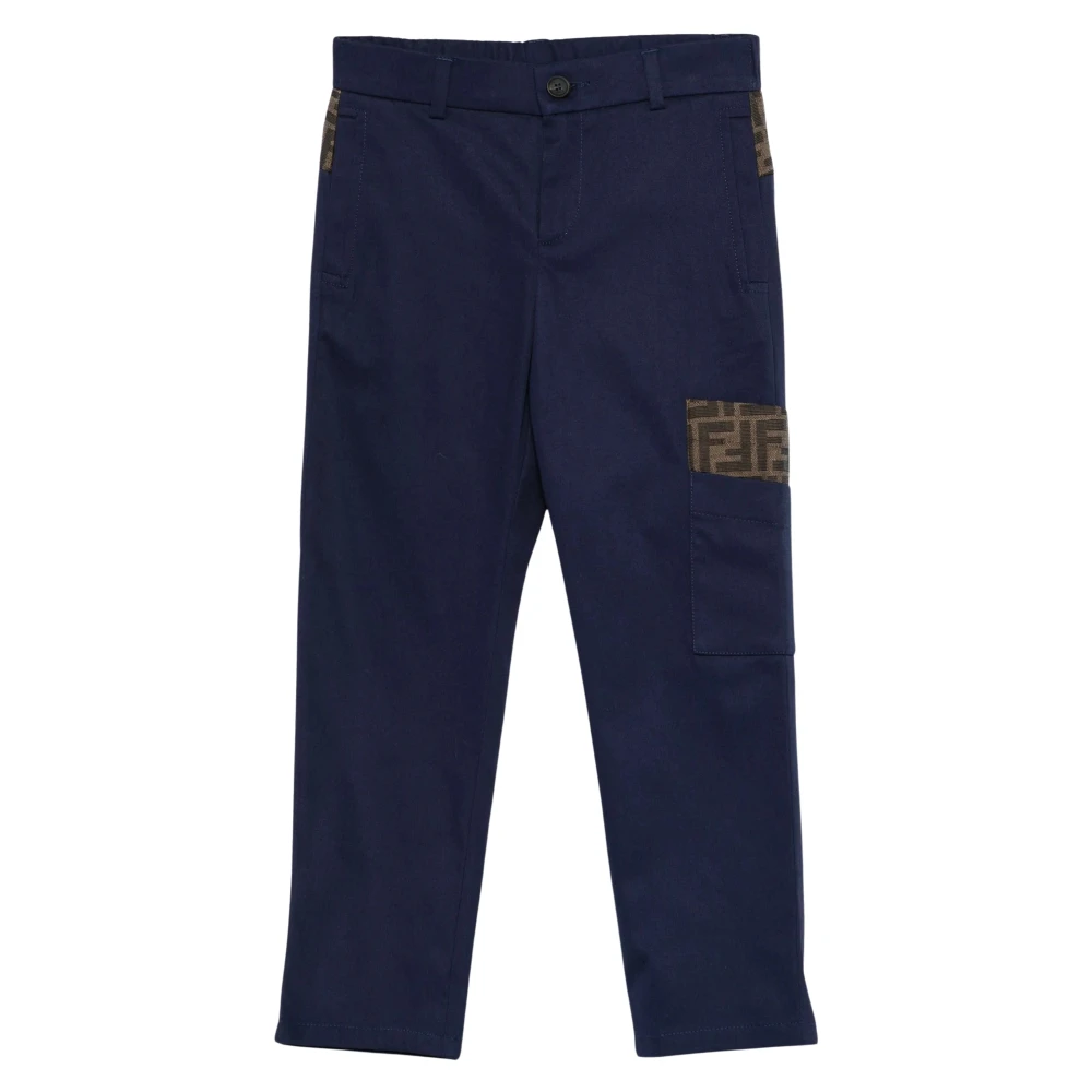Fendi Unisex Blue Navy Gabardine Trousers