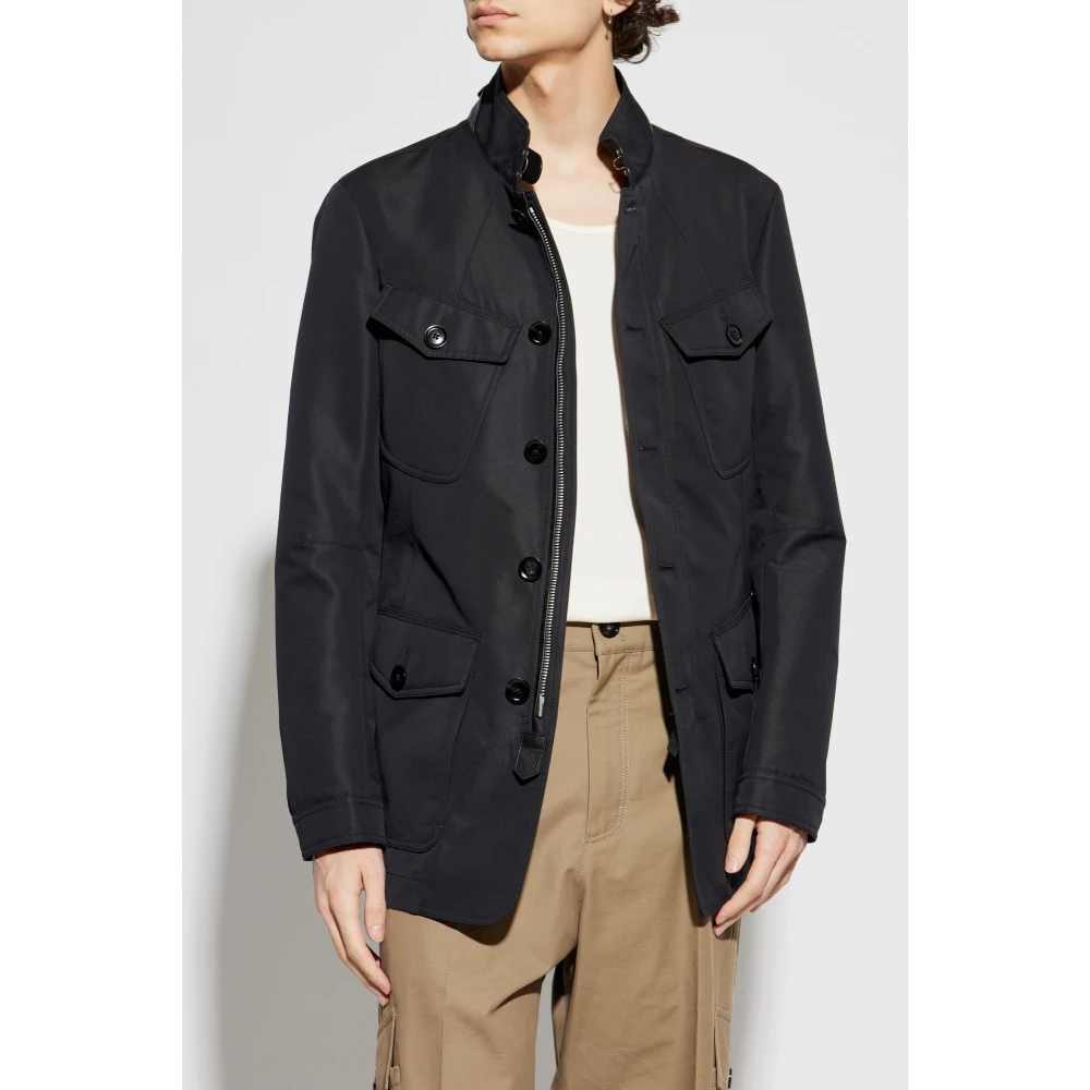 Tom Ford Jas met opstaande kraag Black Heren