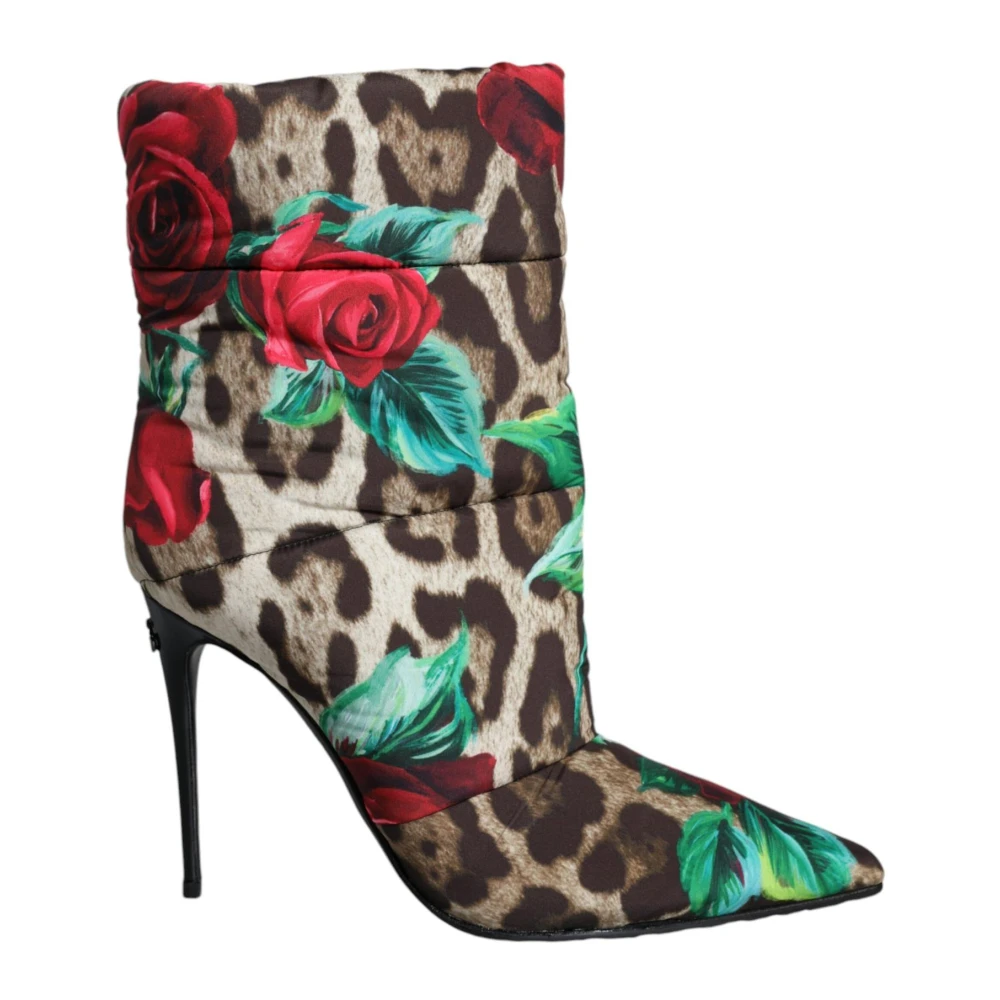 Dolce & Gabbana Women's Leopard Rose Mid Calf Boots