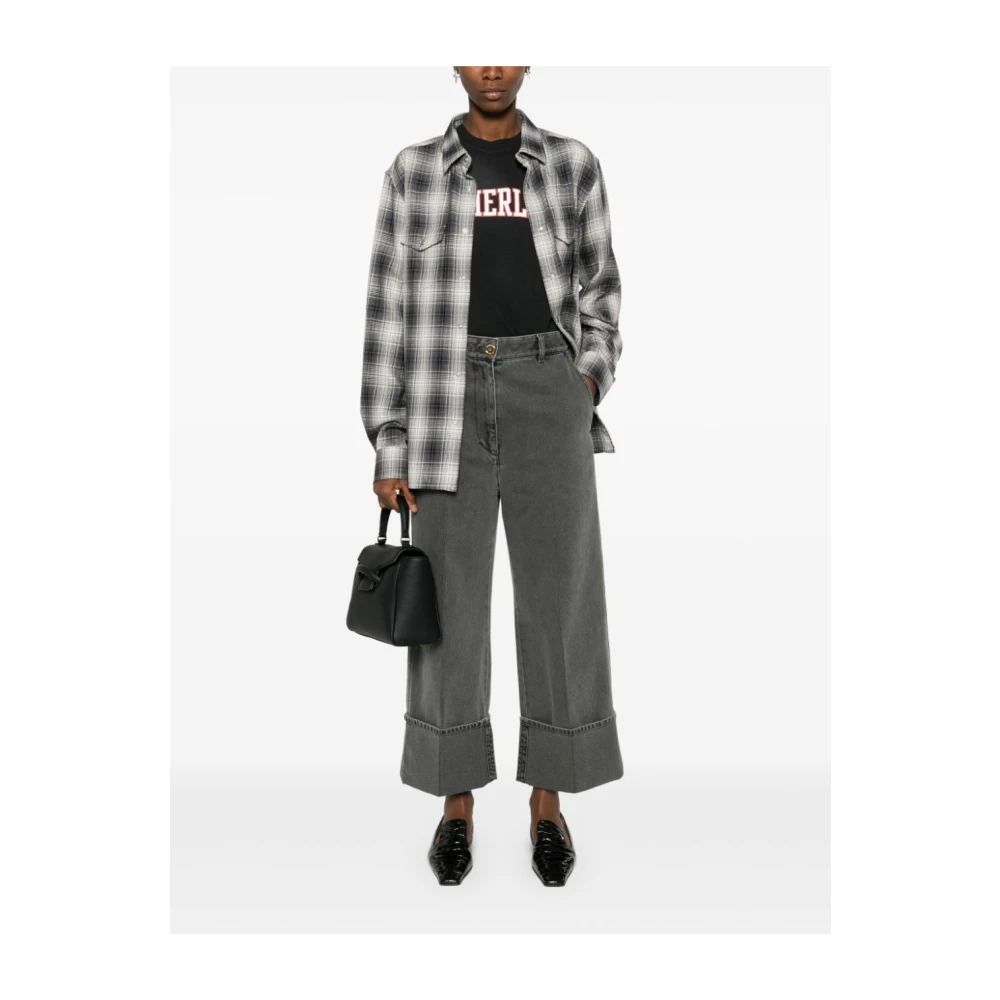 Patou Grijze Denim Wijde Pijp Jeans Gray Dames