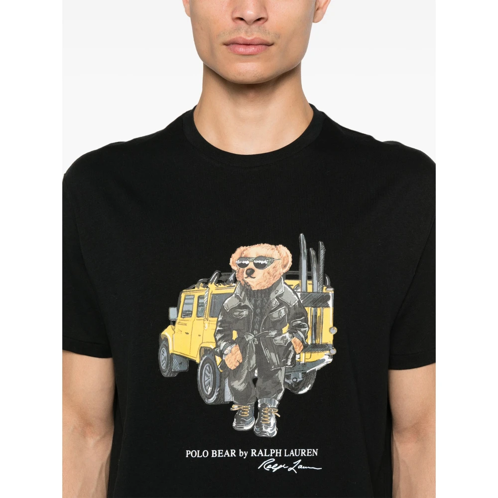 Polo Ralph Lauren Geborduurde 'Polo Bear' Katoenen T-shirt Black Heren
