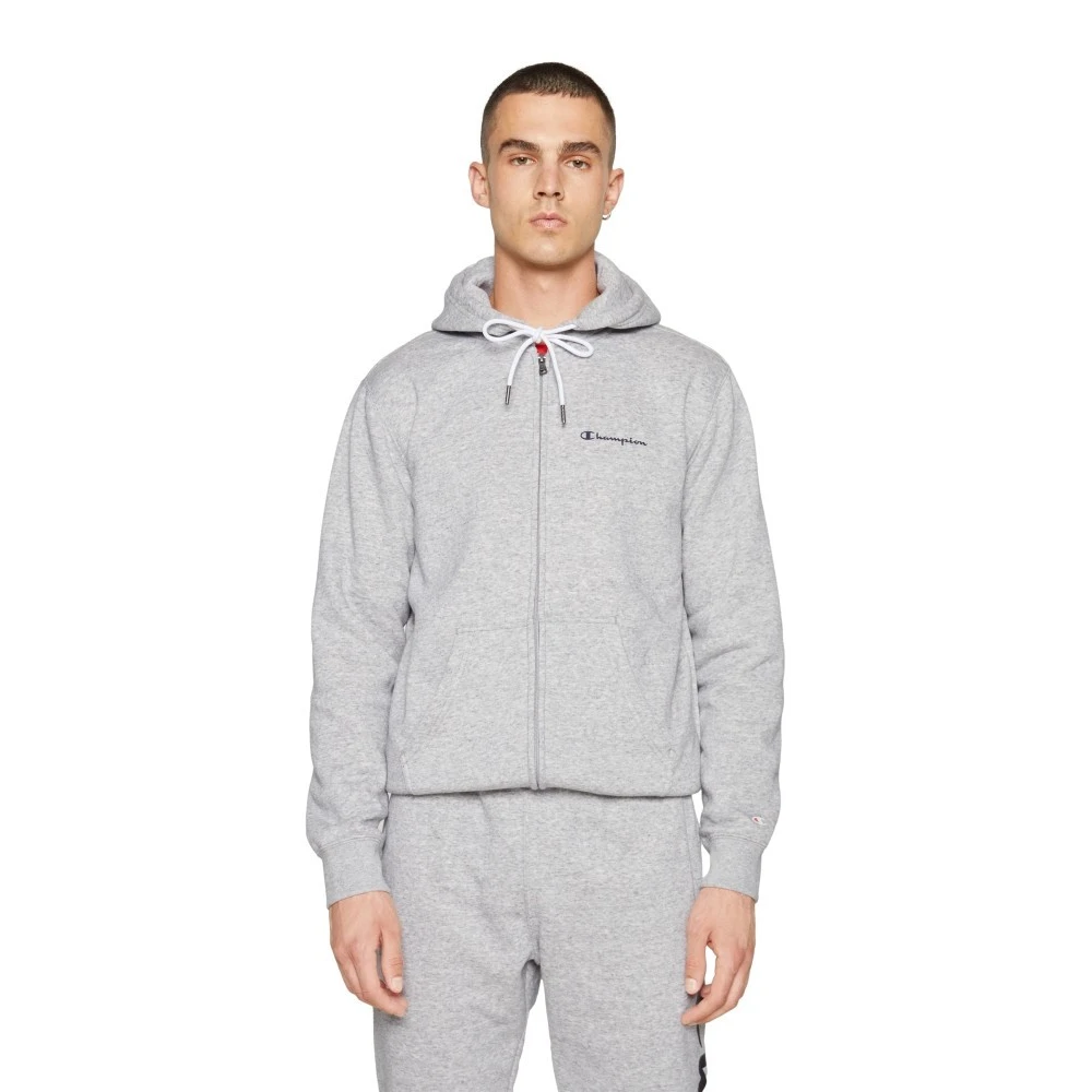 Champion Grijze Logo Rits Jas Gray Heren