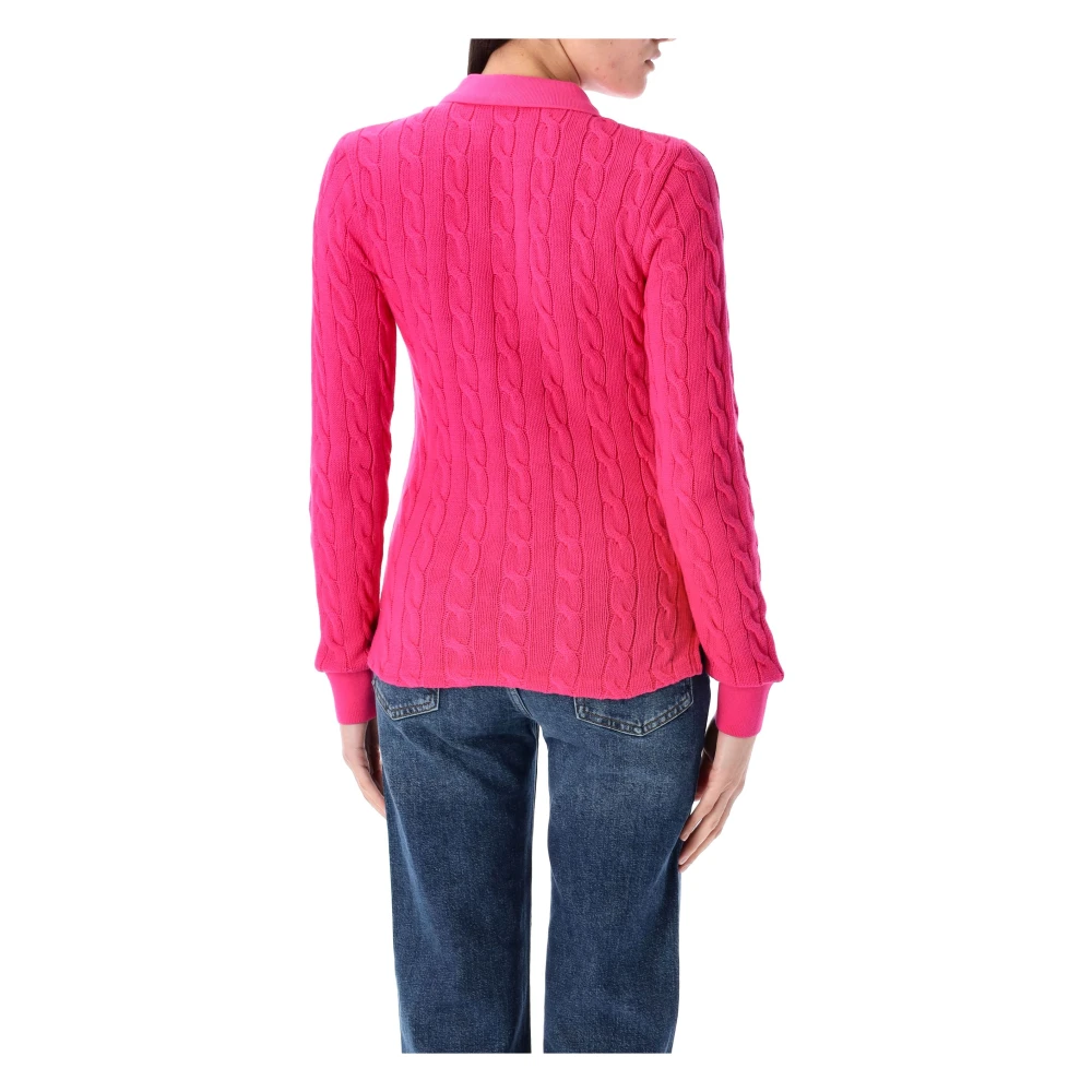 Ralph Lauren Katoenen kabeltrui Pink Dames