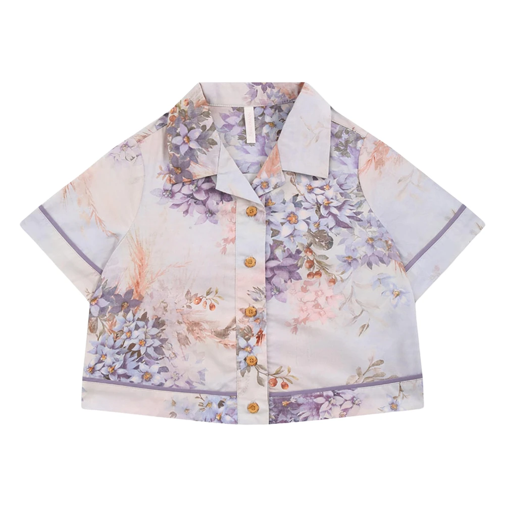 Zimmermann Girls Purple Kids Shirts, 2 Y, Cascadian Poplin Shirt