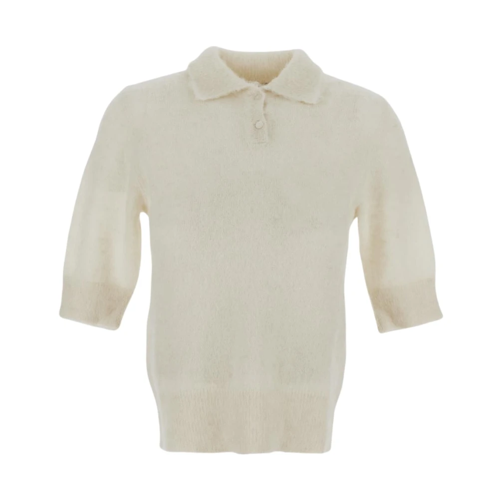 Lardini Alpaca Gebreide Polo Beige Dames