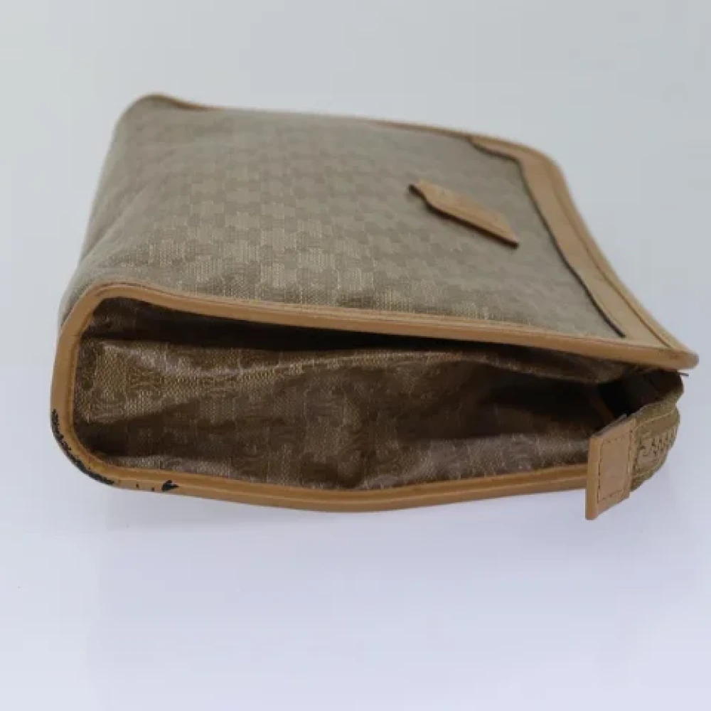 Celine Vintage Pre-owned Canvas clutches Beige Dames
