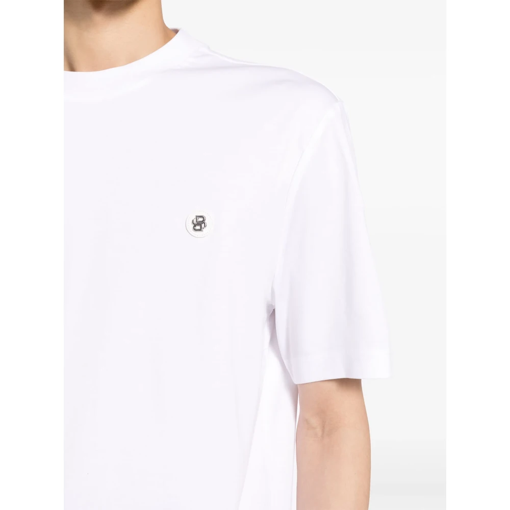 Hugo Boss Katoenen T-shirt met geborduurd logo White Heren