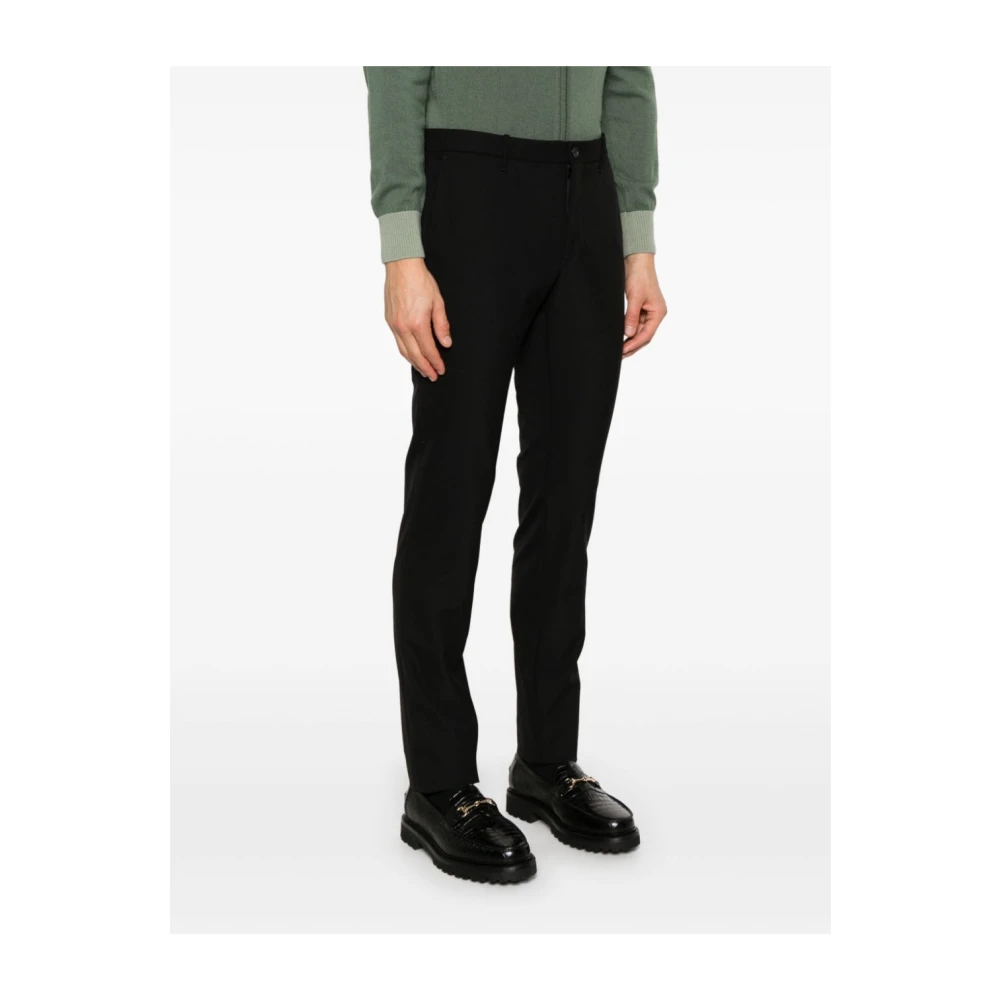 Incotex Gestructureerde Zwarte Slim Fit Broek Black Heren