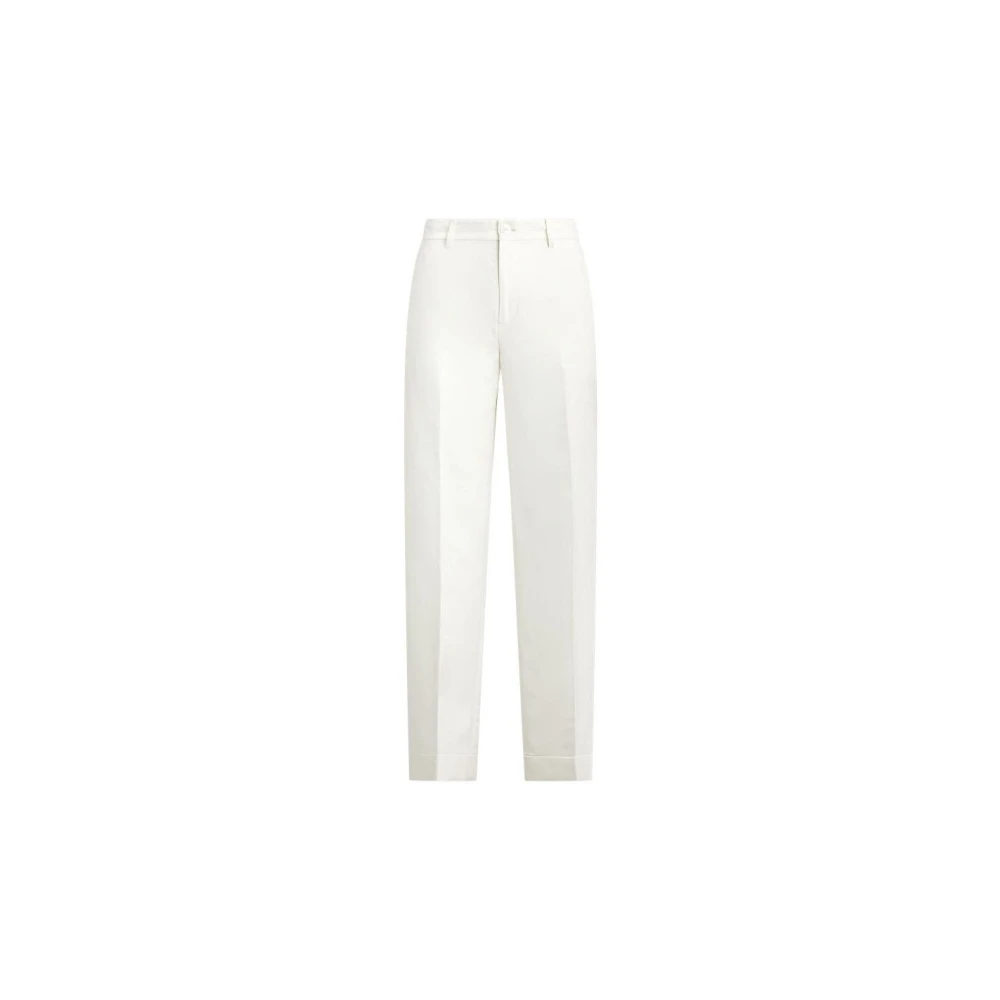 Ralph Lauren Women's White Linen-Blend Twill Wide-Leg Cropped Pant