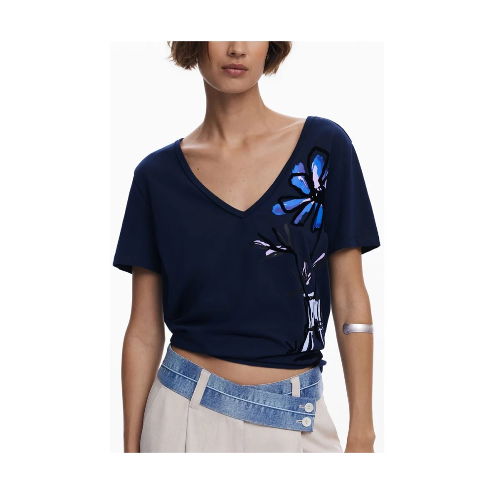 Desigual - Tops > T-Shirts - Blue - Desigual - Modalova