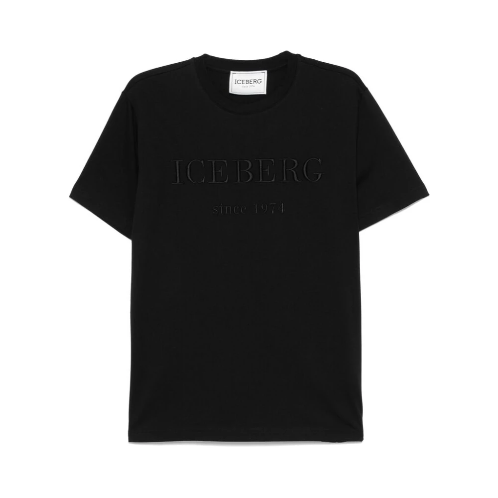 Iceberg Zwarte Crew Neck T-shirt Korte Mouwen Black Heren