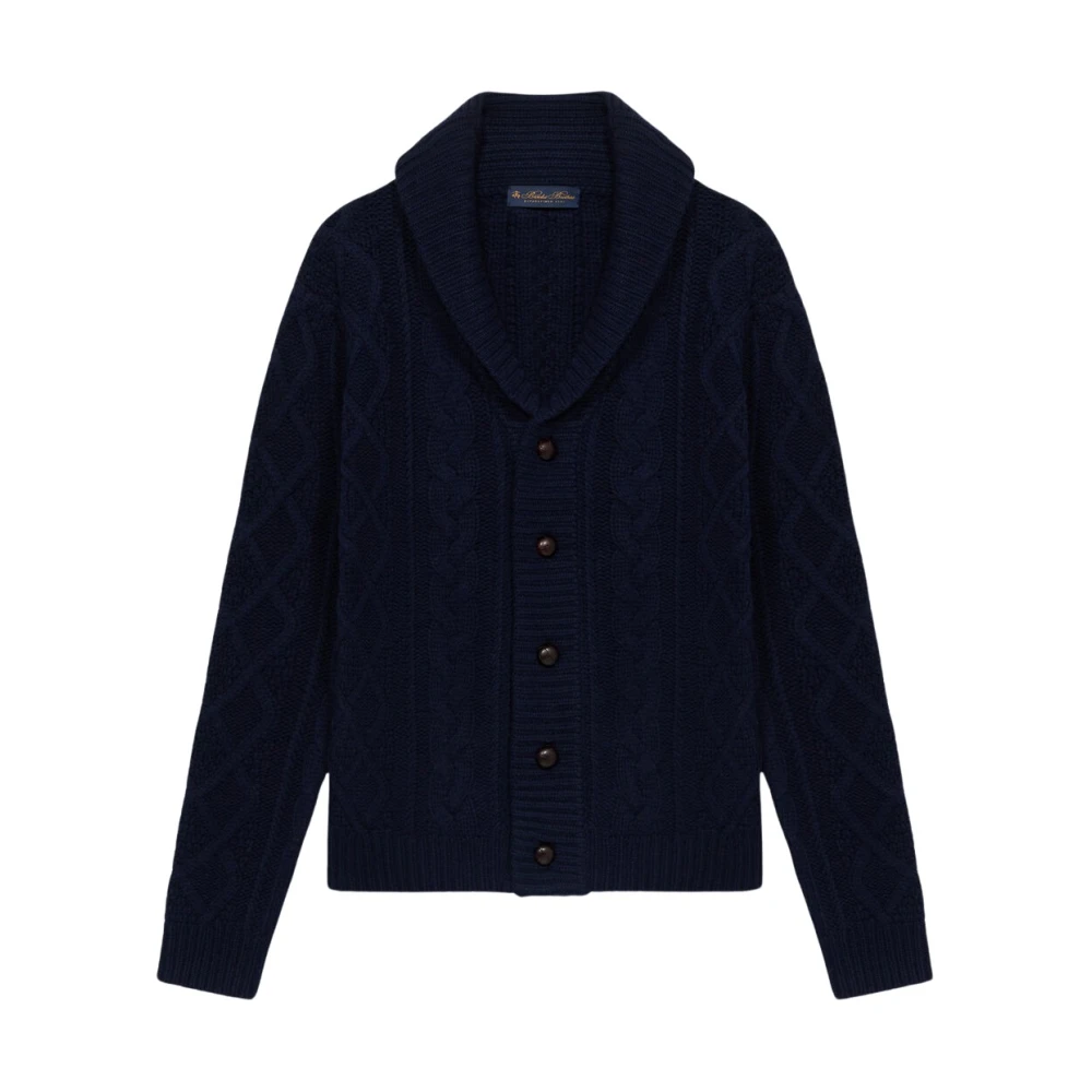 Brooks Brothers Marineblauwe Wollen Cardigan Trui Blue Heren