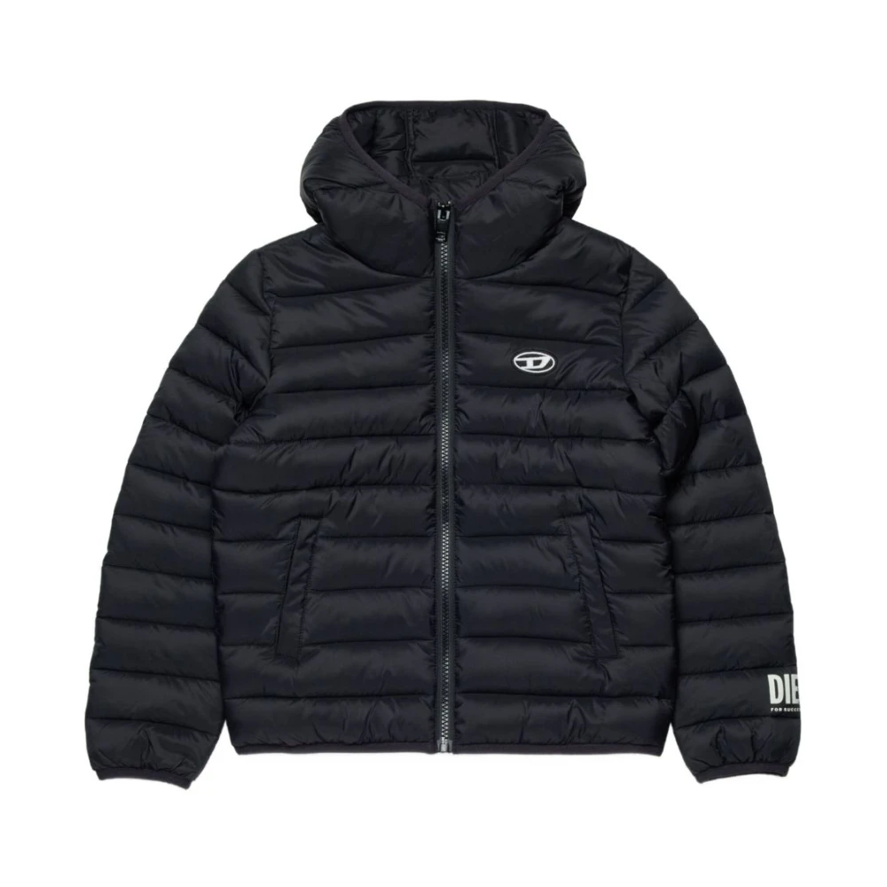 Diesel Black Jacket - Male - Winter Jackets - 12 Y - Kids
