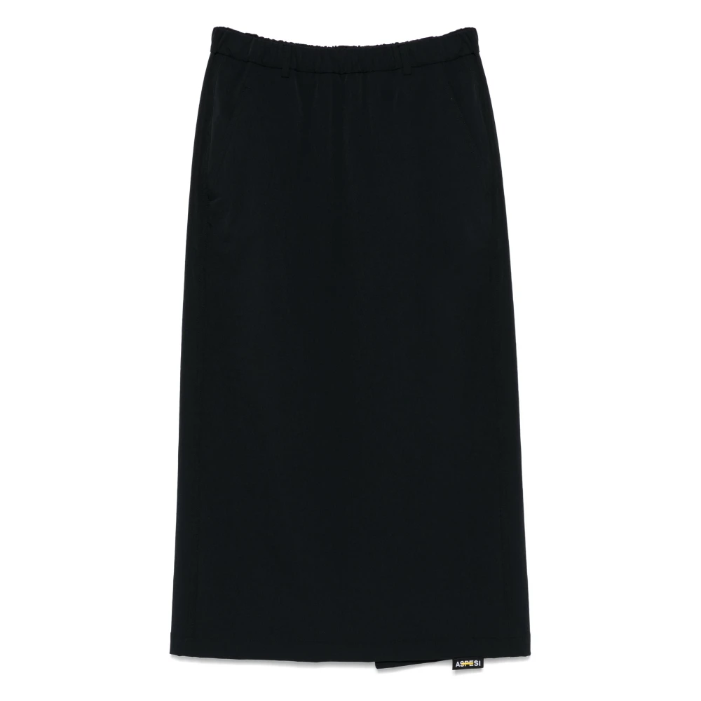 Aspesi French Terry Maxi Rok Black Dames