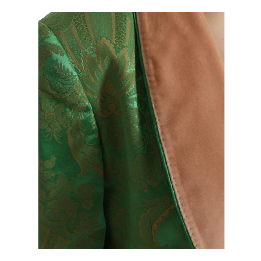 Dolce & Gabbana Bloemen dubbelrijige jas Green Dames