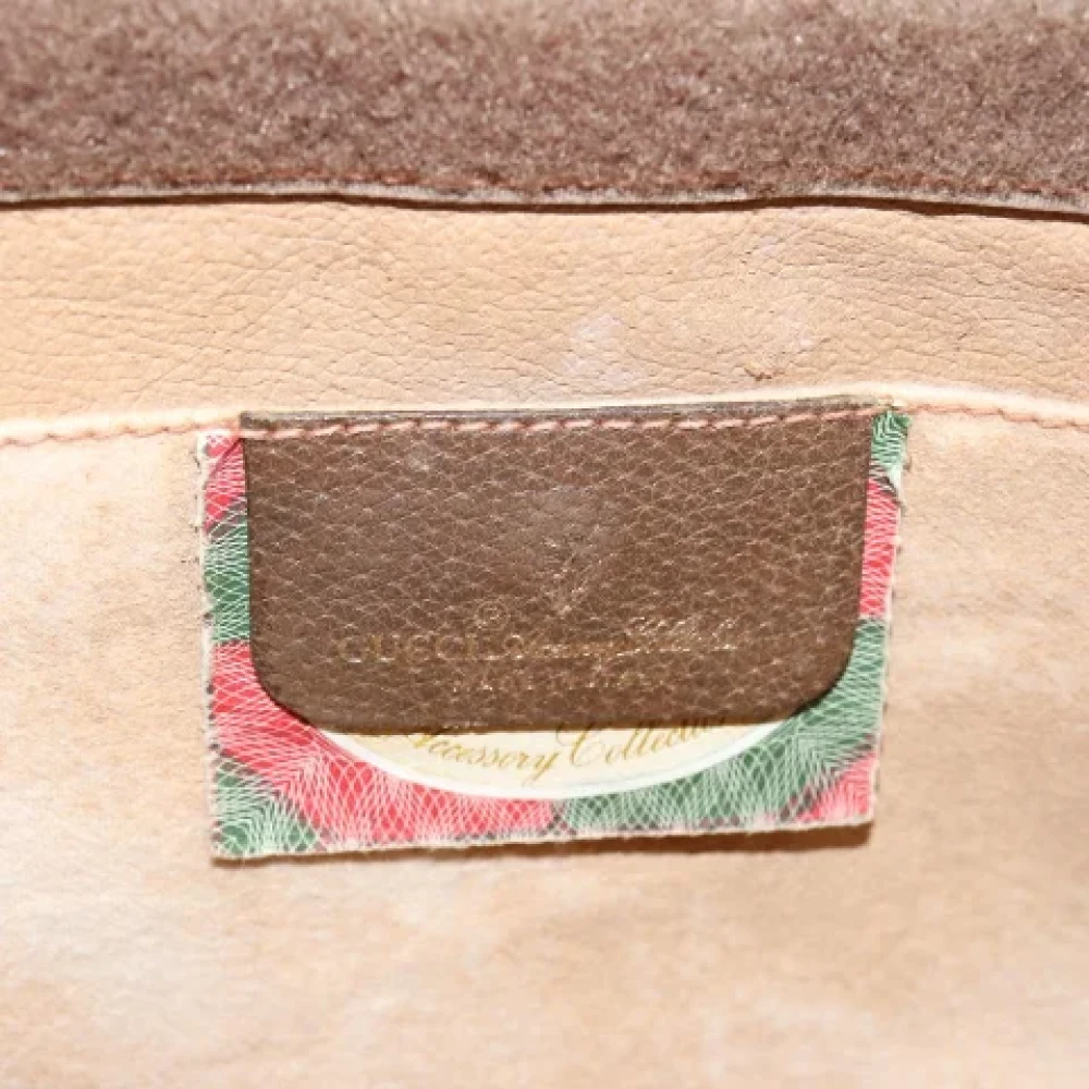 Gucci Vintage Pre-owned Leather clutches Beige Dames
