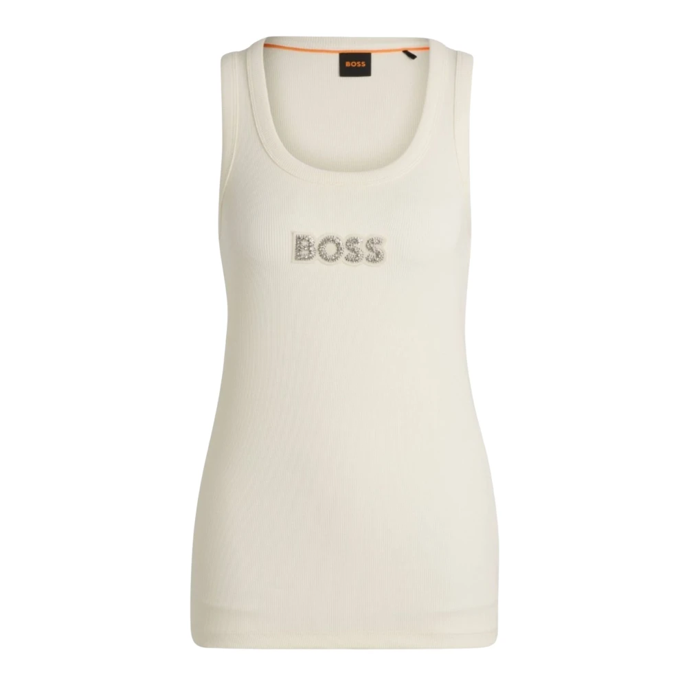 Hugo Boss Dames Tanktop met Stone Badge White Dames