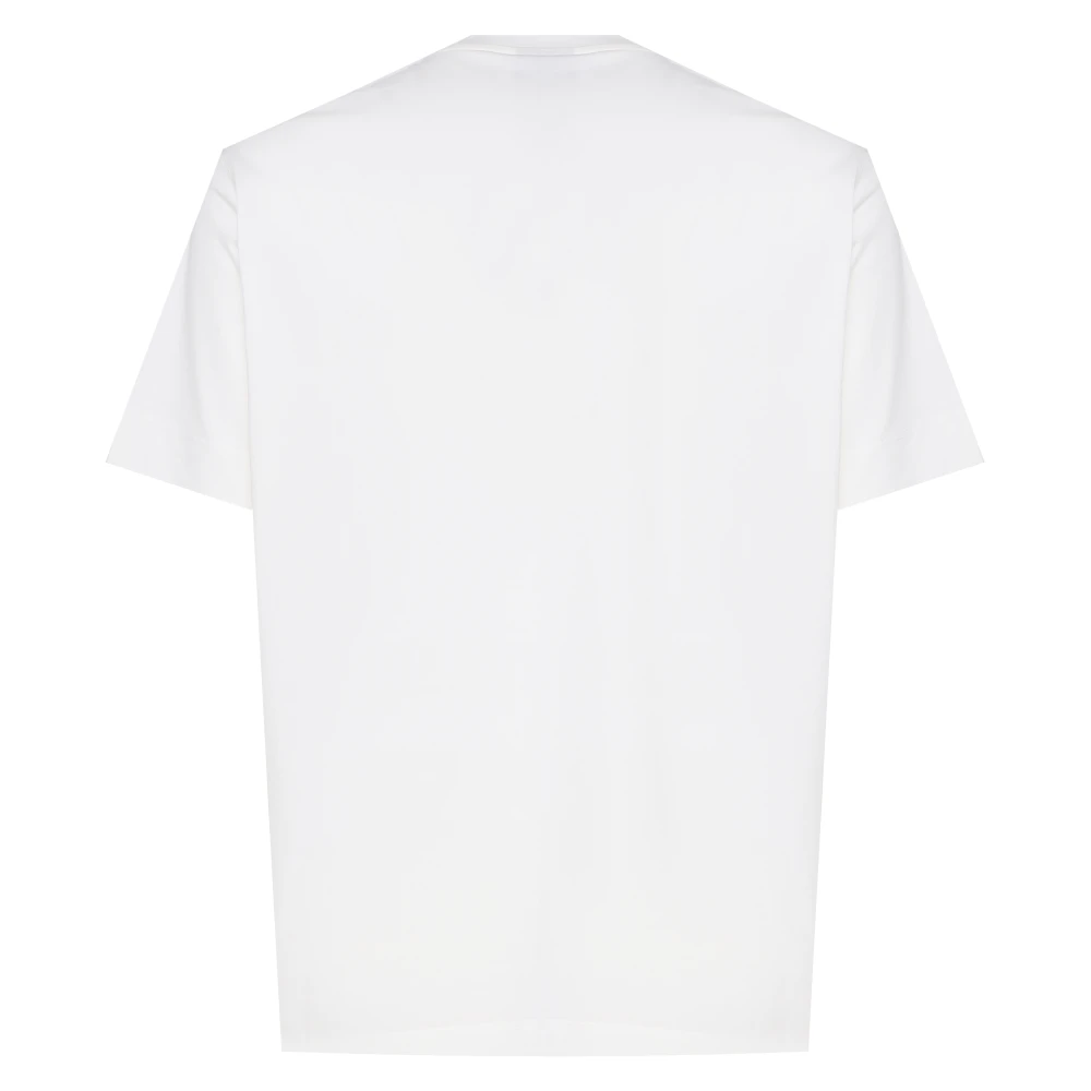 Emporio Armani Witte Katoenen T-shirt Ronde Hals Korte Mouwen White Heren