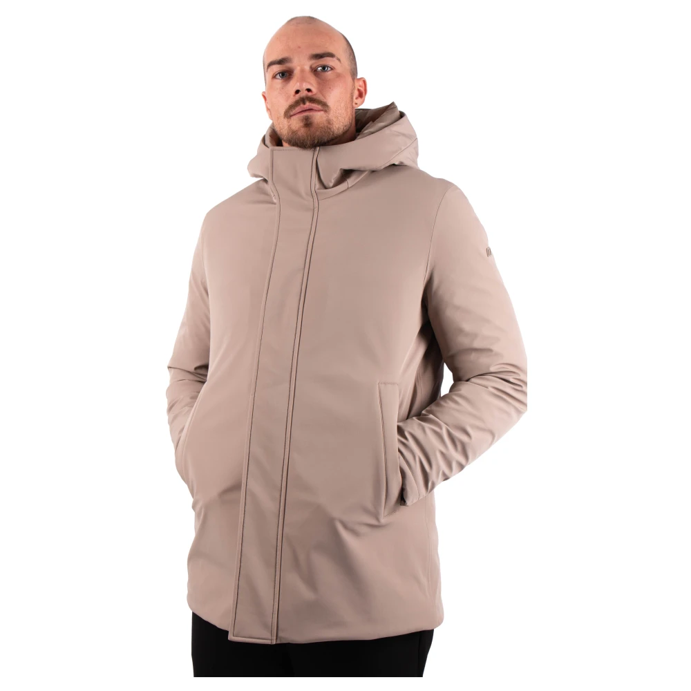 Duno Men's Beige Short Down Padded Parka - Winter Jackets - 2XL - Jackets