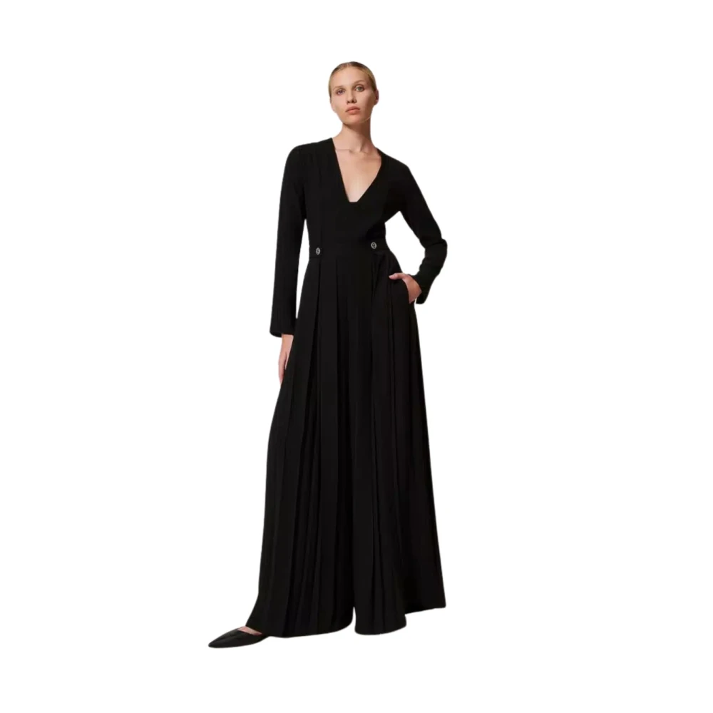 Twinset Elegante Jumpsuit voor Vrouwen Black Dames