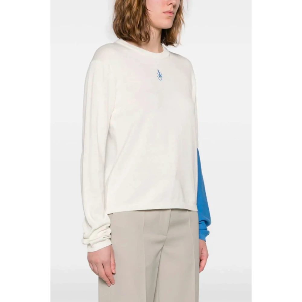 JW Anderson Witte Zijde Katoen Blend Sweater White Dames