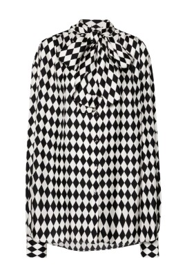 diamond-pattern-black-white-blouse