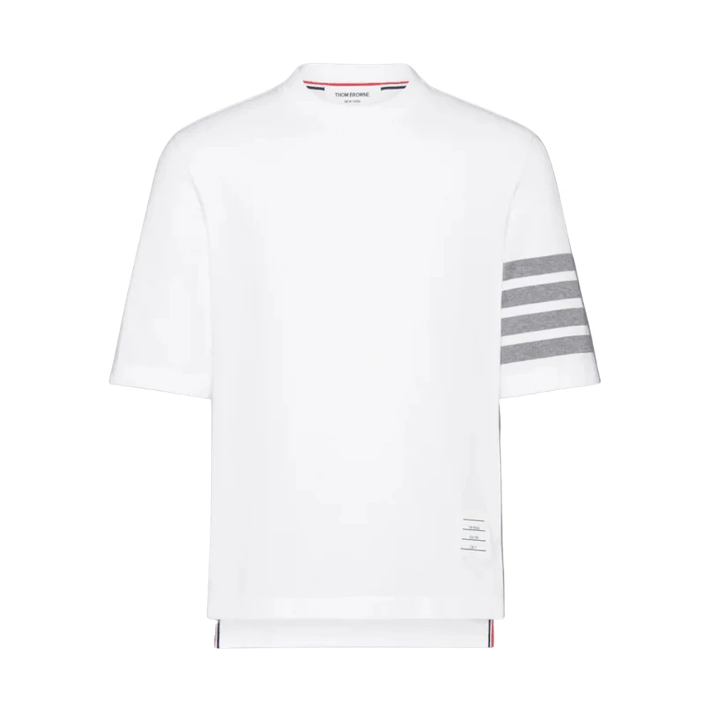Thom Browne Men's White T-Shirts, 2XL, 4 Bar Jersey T-Shirt